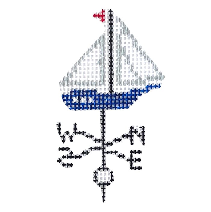 Sailboat Weathervane on 14 - Maine Collection Painted Canvas Jessica Tongel Designs