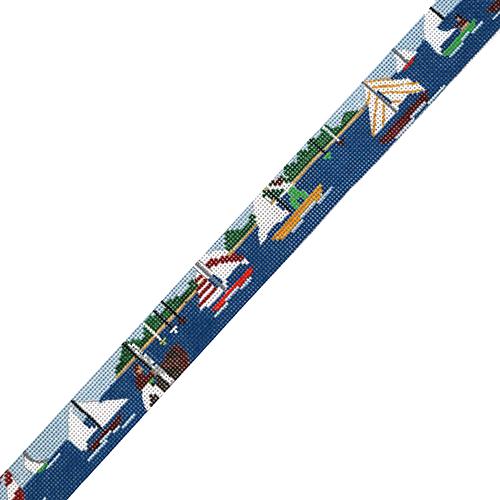 Sailing Belt Regatta Painted Canvas The Meredith Collection - 1