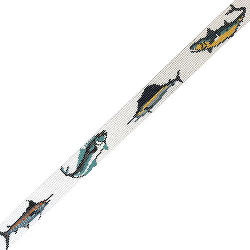 Salt Water Fish Belt Painted Canvas The Meredith Collection - 1