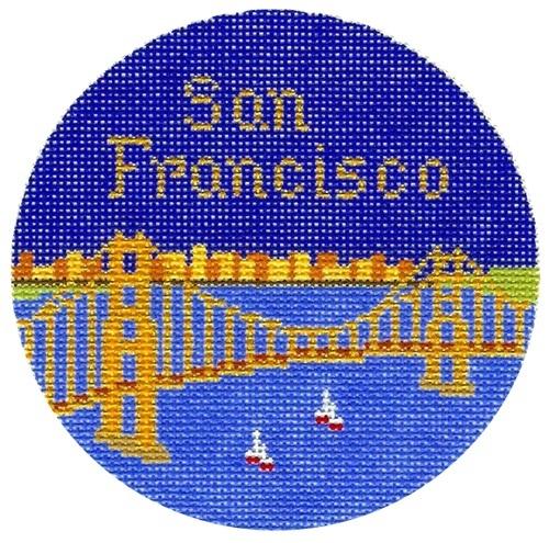 San Francisco Ornament Painted Canvas Silver Needle