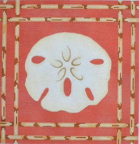 Sand Dollar Bamboo Border Painted Canvas Associated Talents - 1
