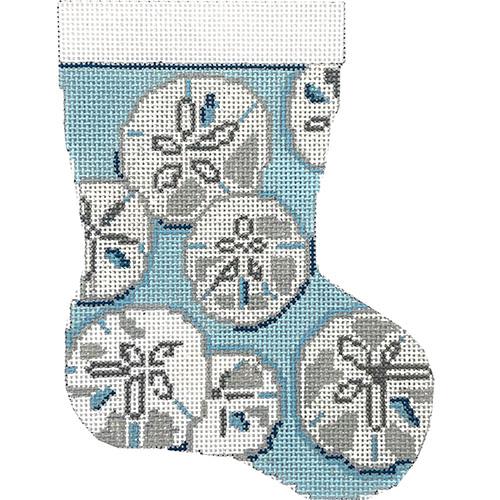 Sand Dollar Mini Stocking on 18 Painted Canvas Needle Crossings - 1