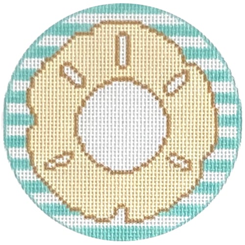 Sandollar Monogram Round Painted Canvas Rachel Donley