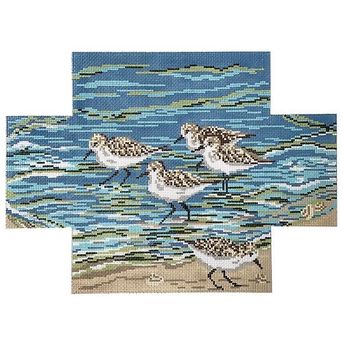 Sandpiper Brick Cover Painted Canvas Needle Crossings