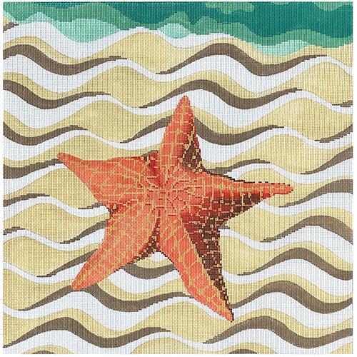 Sandy Starfish Painted Canvas The Meredith Collection - 1