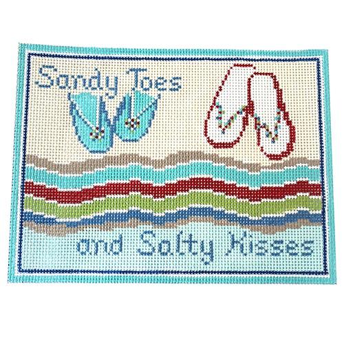 Sandy Toes and Salty Kisses (NC) Painted Canvas Needle Crossings - 1