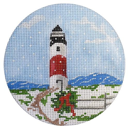 Sankaty Lighthouse Painted Canvas The Plum Stitchery - 1