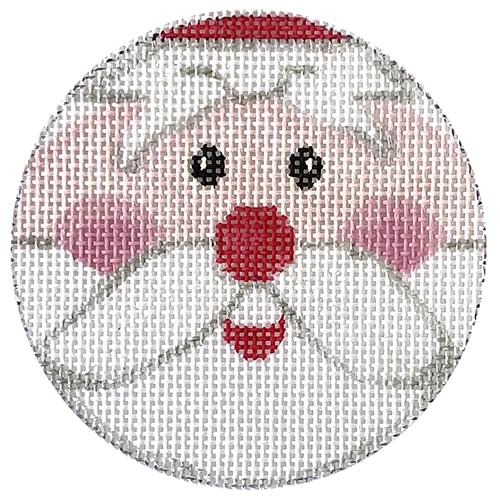 Santa Close Up Ornament Painted Canvas Alice Peterson Company - 1