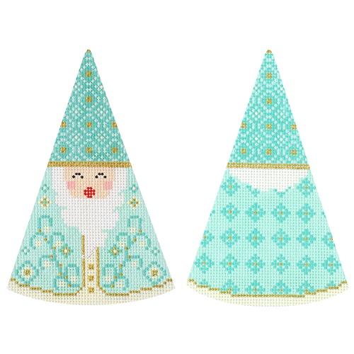 Santa Cones Turquoise Diamonds Hat Painted Canvas Kirk & Bradley - 1