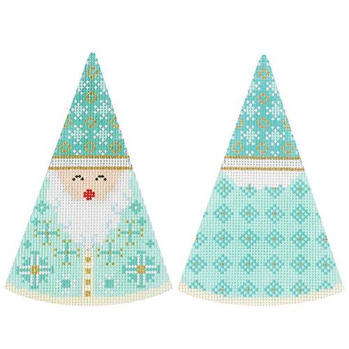 Santa Cones Turquoise Snowflakes Hat Painted Canvas Kirk & Bradley - 1