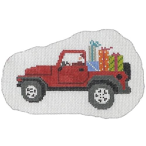 Santa Driving a Jeep Painted Canvas KCN Designers - 1