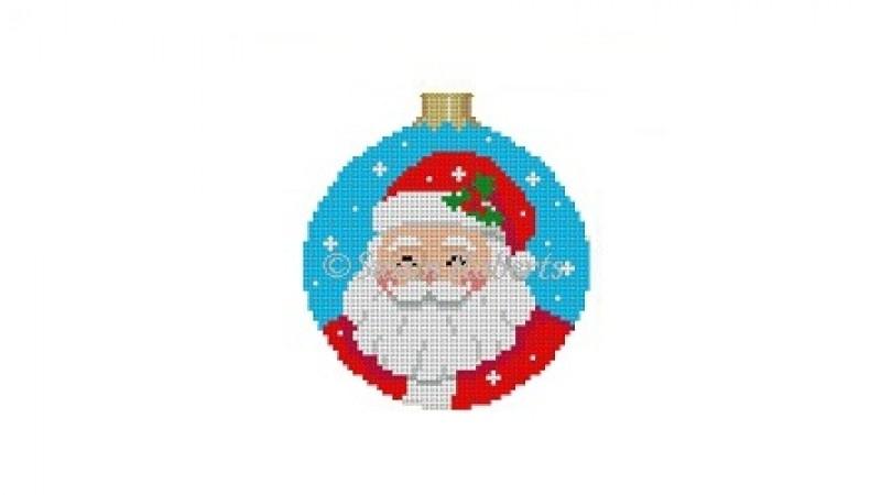 Santa Face Round Painted Canvas Susan Roberts Needlepoint Designs Inc. - 1