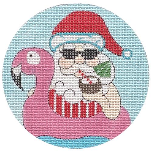 Santa Floats Painted Canvas Alice Peterson Company