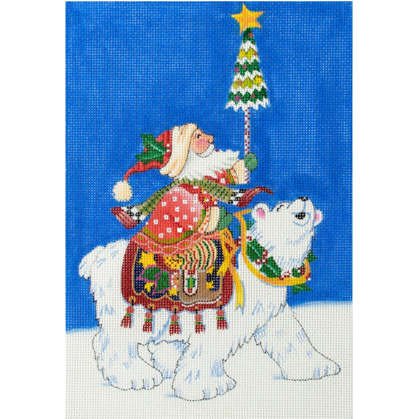 Santa: Polar Santa Painted Canvas Painted Pony Designs