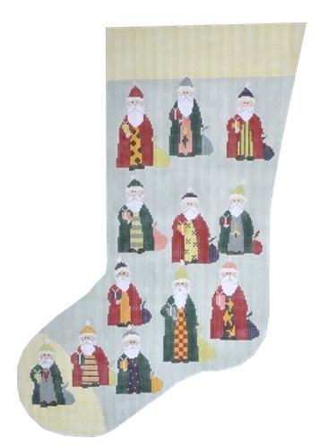 Santa Stocking Painted Canvas Pippin - 1
