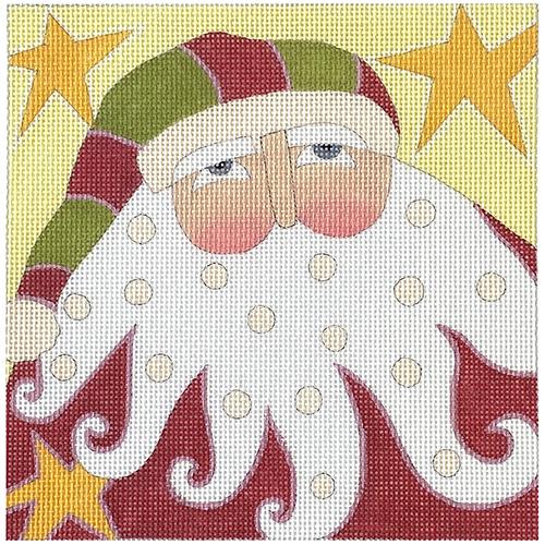Santa Swirly Beard Painted Canvas ditto! Needle Point Works - 1