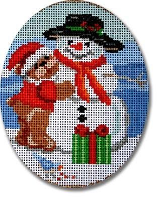 Santa Teddy & Snowman Painted Canvas CBK Needlepoint Collections