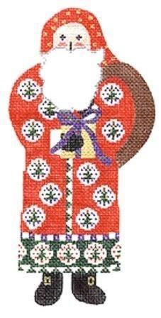 Santa with Present Painted Canvas Cooper Oaks Design