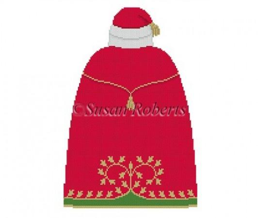 Santa with Toys Tree Topper - Back Only Painted Canvas Susan Roberts Needlepoint Designs Inc.