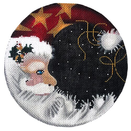 Santa/Moon Round Painted Canvas Associated Talents 