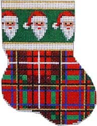 Santas Cuff & Plaid Mini Stocking Painted Canvas Associated Talents
