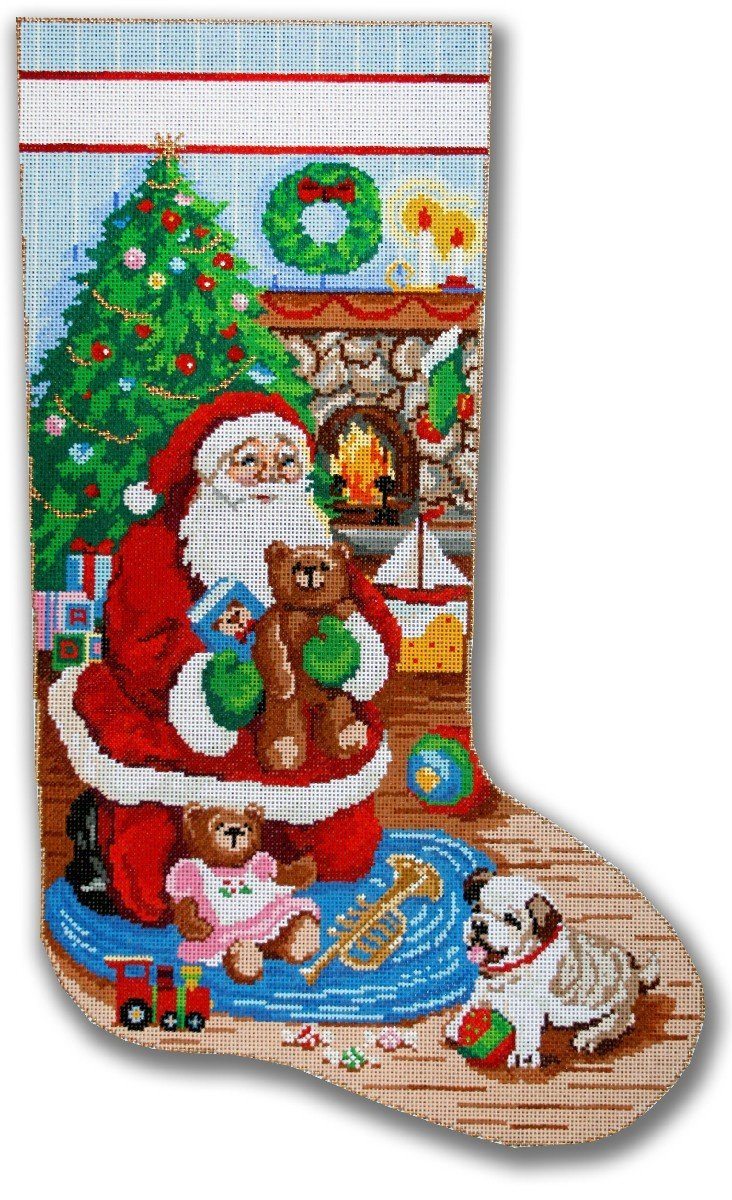 Santa's Visit Painted Canvas CBK Needlepoint Collections - 1