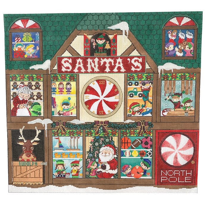 Santa's Workshop 2 Painted Canvas CBK Needlepoint Collections - 1