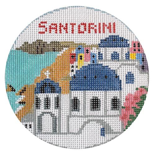 Santorini Painted Canvas Kathy Schenkel Designs