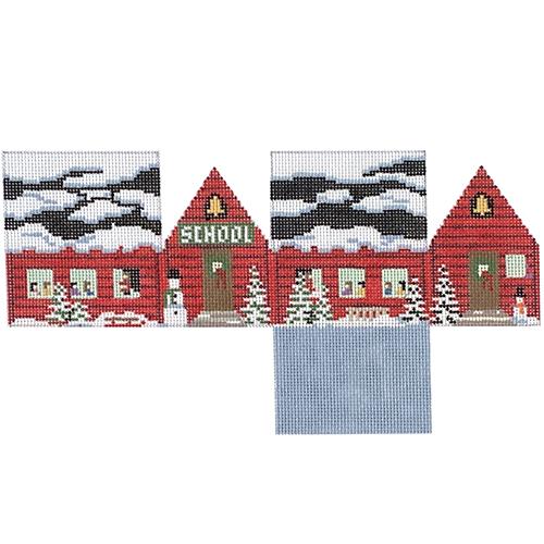 School House Mini House on 18 Painted Canvas Susan Roberts Needlepoint Designs Inc. - 1