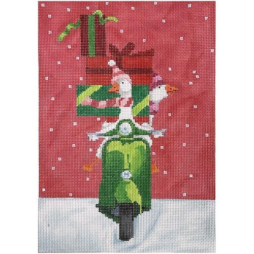 Scooter Geese Shoppers Painted Canvas Scott Church Creative