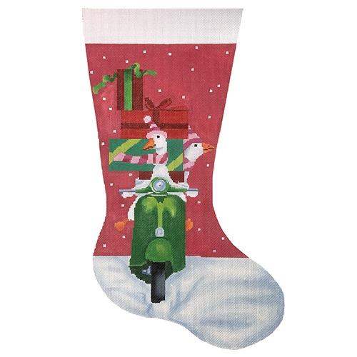 Scooter Geese Shopping Stocking Painted Canvas Scott Church Creative