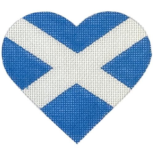 Scottish Flag Heart (Pepperberry) Painted Canvas Pepperberry Designs