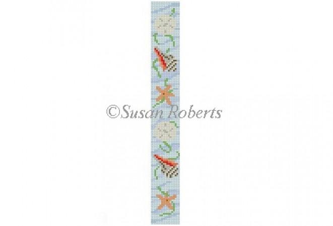 Sea Shells Key Fob Painted Canvas Susan Roberts Needlepoint Designs Inc.
