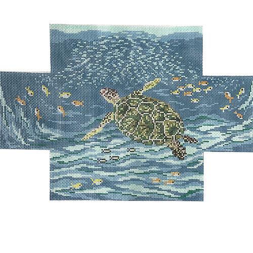 Sea Turtle Brick Cover Painted Canvas Needle Crossings - 1