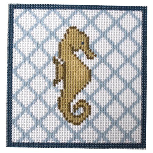 Seahorse Coaster Painted Canvas J. Child Designs - 1
