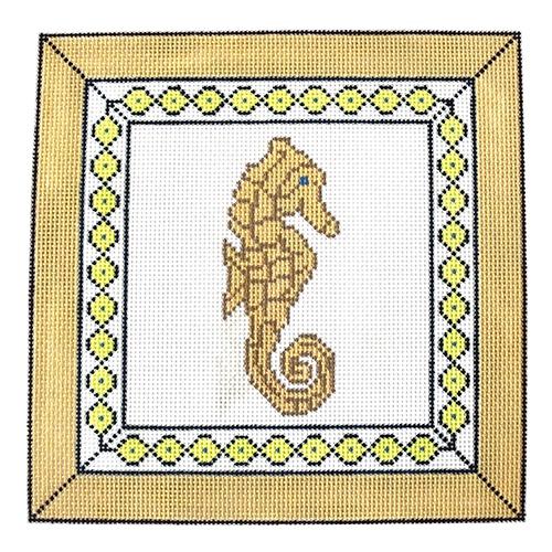 Seahorse Pillow Painted Canvas J. Child Designs - 1