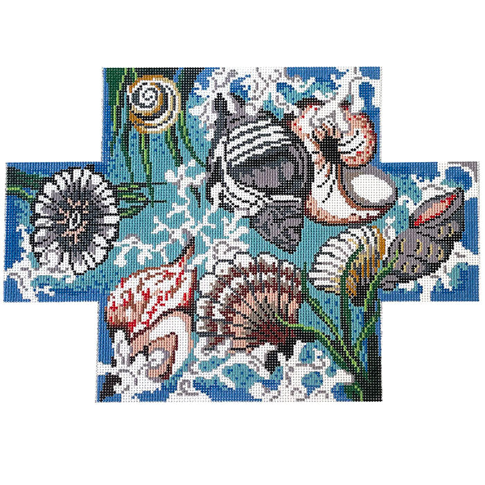 Seashells Brick Cover Painted Canvas Patti Mann - 1
