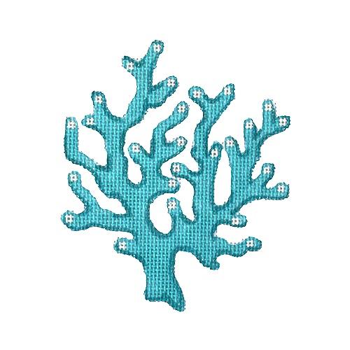 Seaside Coral Turquoise Painted Canvas Pepperberry Designs - 1