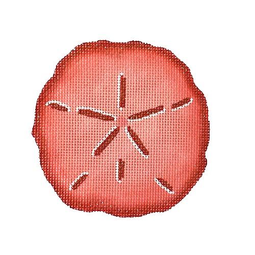 Seaside Sand Dollar Coral Painted Canvas Pepperberry Designs - 1