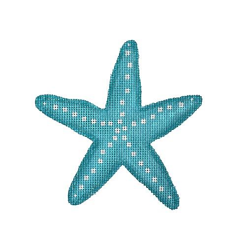 Seaside Starfish Turquoise Painted Canvas Pepperberry Designs - 1