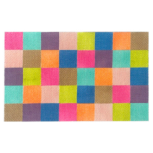 Seeing Squares Single Eyeglass Case Painted Canvas Stitch Rock Designs - 1