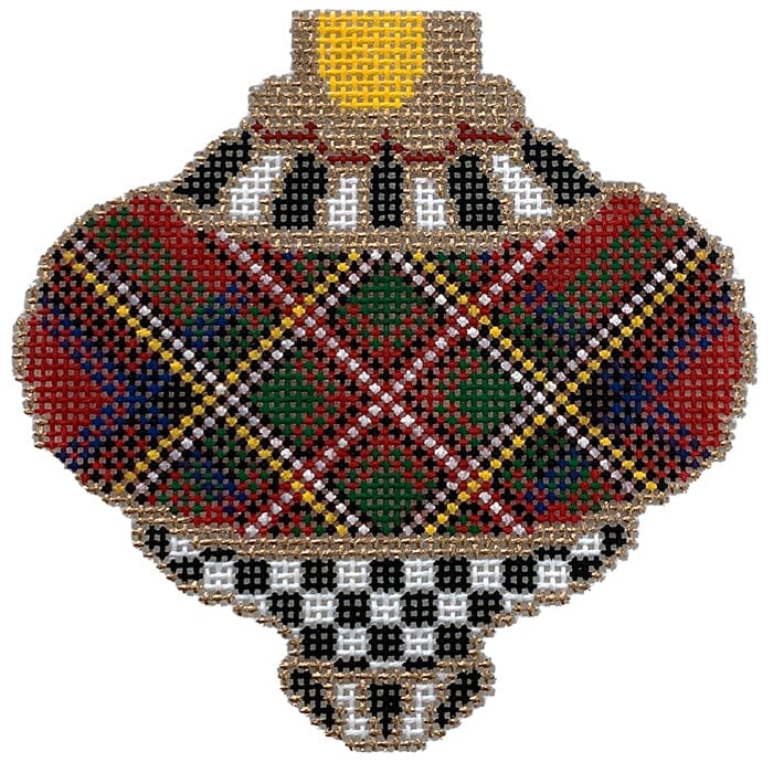Shaped Ornament with Royal Stewart Painted Canvas CanvasWorks - 1