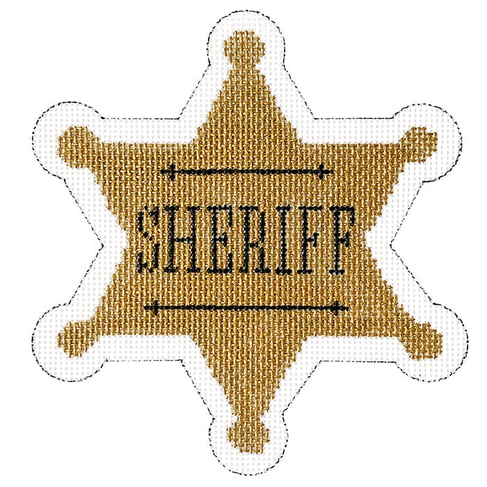 Sheriff Badge Painted Canvas CBK Needlepoint Collections - 1
