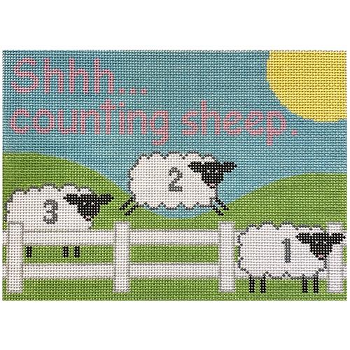 Shhh.. Counting Sheep Painted Canvas Rachel Donley
