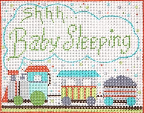 Shhh Train Sleeping Sign Painted Canvas Alice Peterson