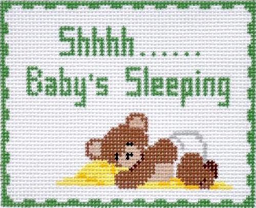 Shhhh... Baby's Sleeping Painted Canvas Susan Roberts Needlepoint Designs Inc. 