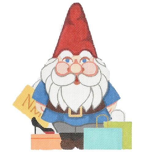 Shopping Gnome Painted Canvas Raymond Crawford Designs 