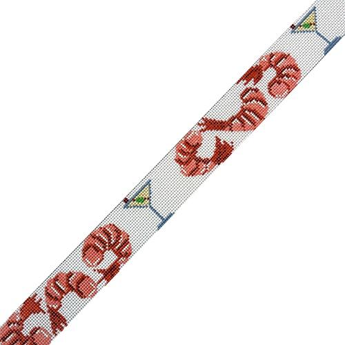 Shrimp and Martinis Belt Painted Canvas The Meredith Collection