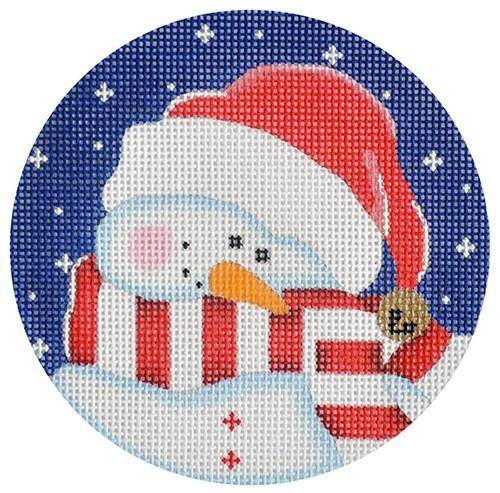 Shy Snowman, Red / White Painted Canvas Pepperberry Designs - 1