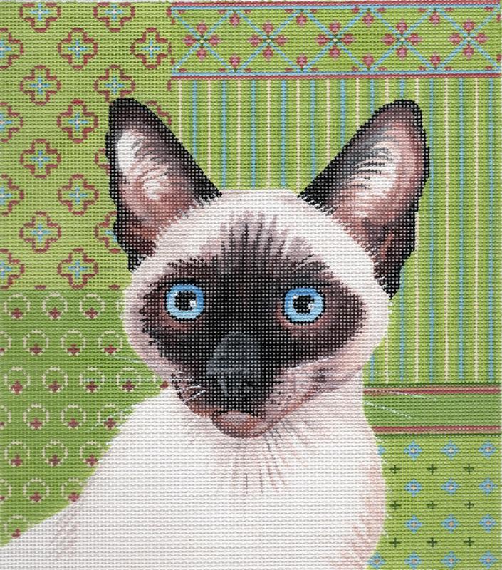 Siamese Painted Canvas Labors of Love Needlepoint